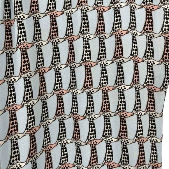 CKS Women's Giraffe Print Cap Sleeve Elastic Waist Mini‎ Dress Blue Black Small - Picture 9 of 14